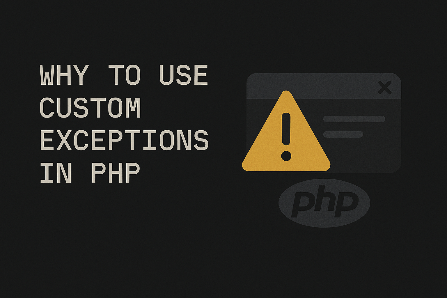 Why to use Custom Exceptions in PHP