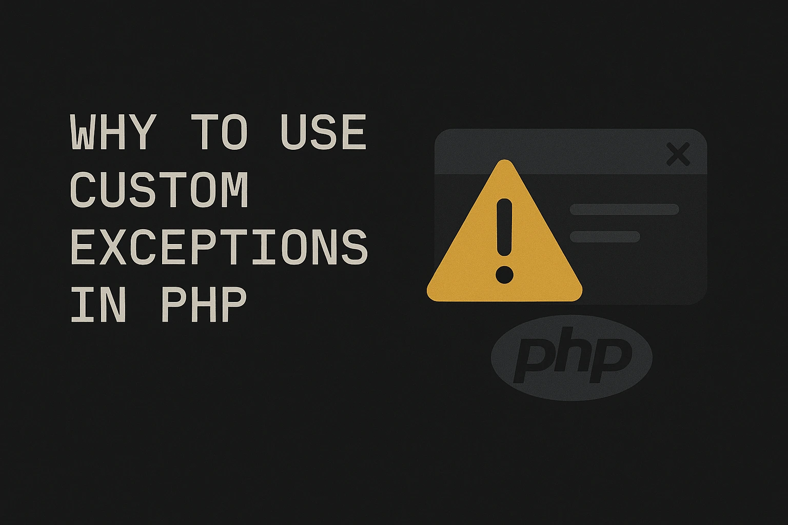 Why to use Custom Exceptions in PHP